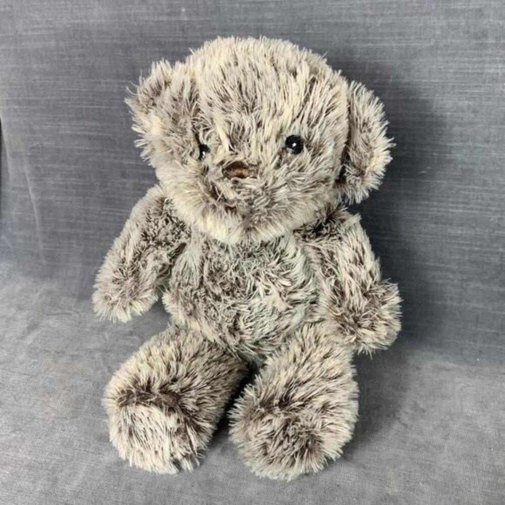 Kellytoy Frosted Brown Bear Baby Rattle Teddy Crinkle Ears Plush Toy 12